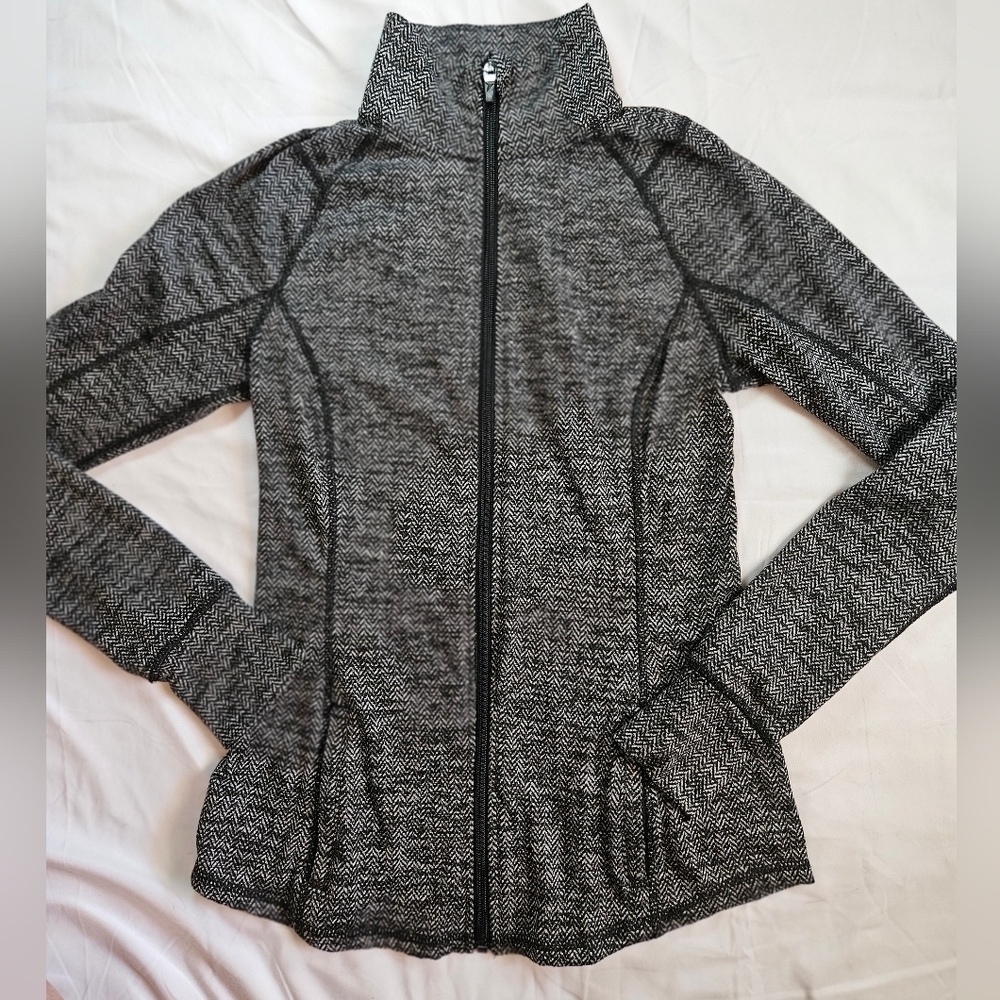 Old Navy Active Womens Black & White Long Sleeve Full Zipper Cardigan Size Small